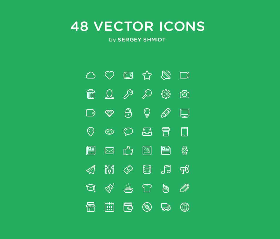 250+ Ultimate Collection of Free Line Icon Sets 101 Linecons - 48 outline icons