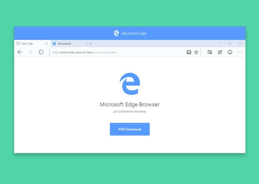 Microsoft Edge Browser Mockup PSD