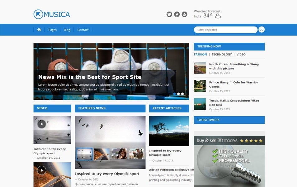 Musica- Free Magazine WordPress Theme