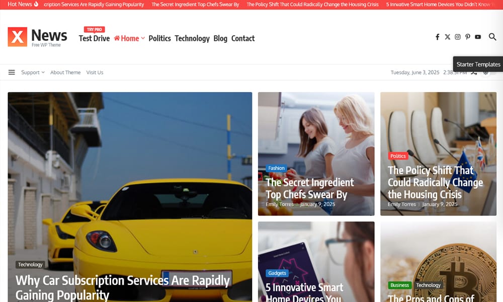 150+ Free Responsive Magazine WordPress Themes 2025 82 News X