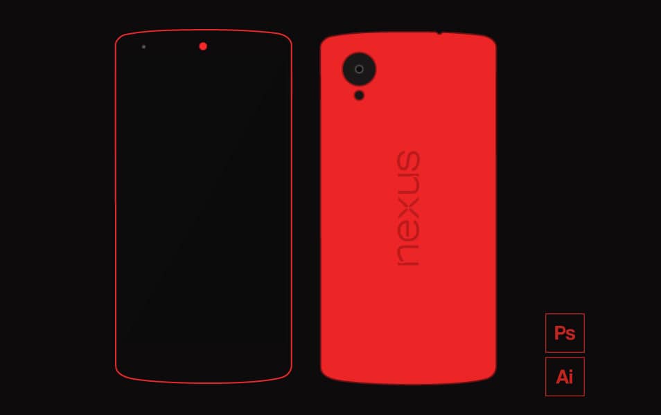 Nexus 5 flat mock-up