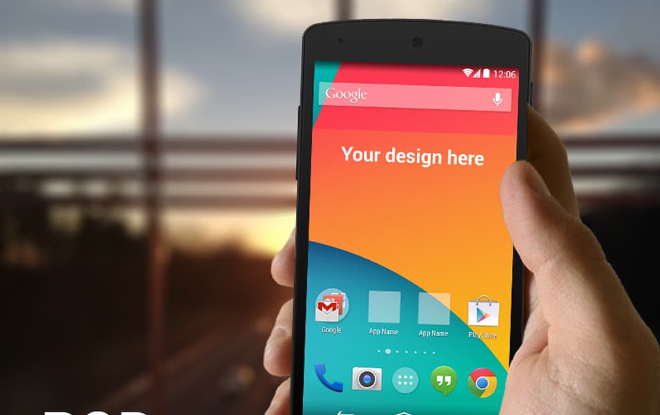 Nexus 5 in hand template