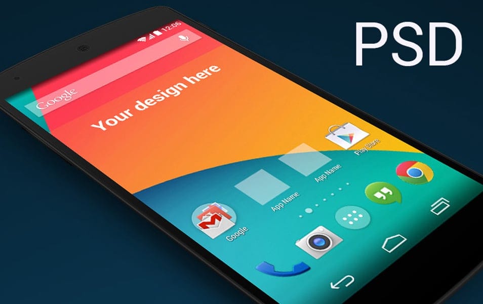 300+ Smartphone Mockup PSD Templates 203 Nexus 5 skewed perspective template