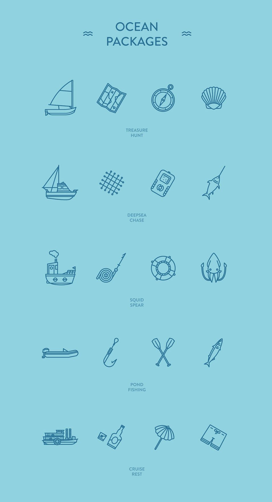 250+ Ultimate Collection of Free Line Icon Sets 183 Ocean Packages - Free icon sets