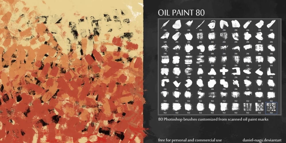 Collection of Best Photoshop Brushes 102 Oil Paint 80