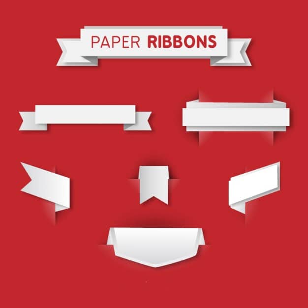 Paper ribbons vector set 