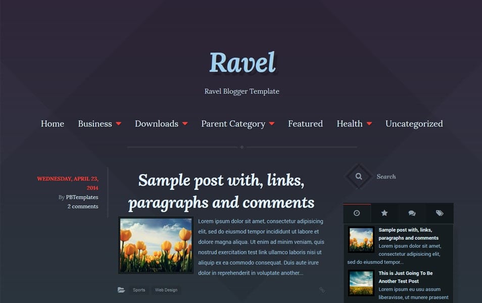 Ravel Minimalist Blogger Templates