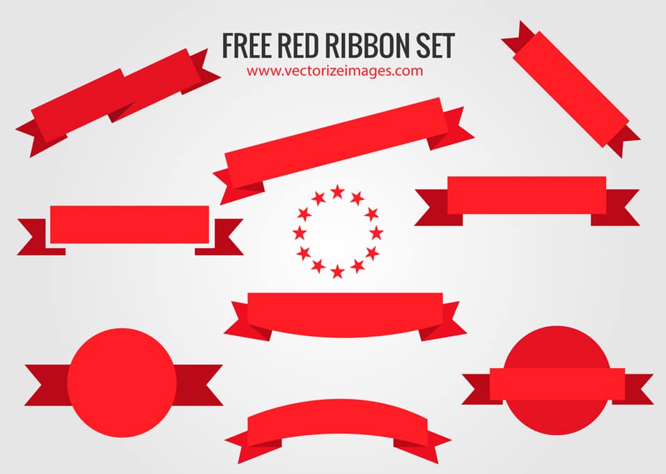 Red Ribbons Vector Pack
