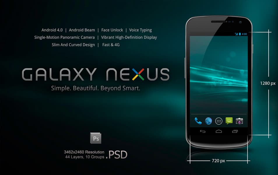300+ Smartphone Mockup PSD Templates 135 Samsung Galaxy Nexus PSD