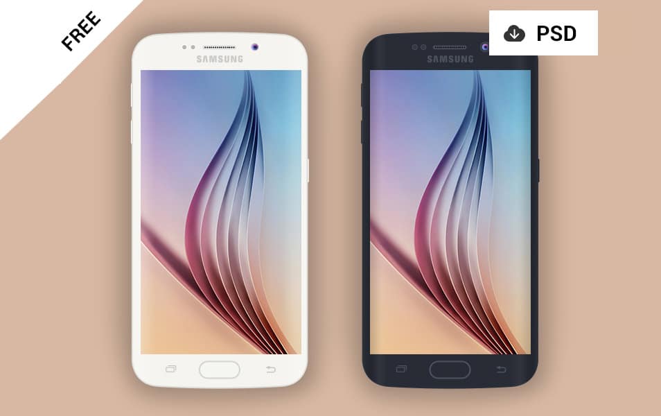 300+ Smartphone Mockup PSD Templates 82 Samsung Galaxy S6 Edge PSD Black and White