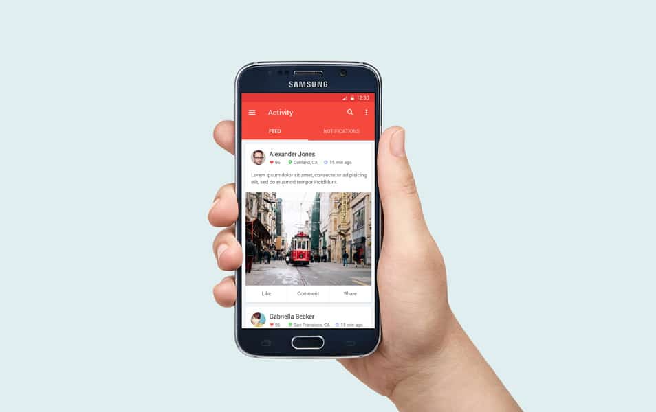 300+ Smartphone Mockup PSD Templates 79 Samsung Galaxy S6 in Hand MockUp