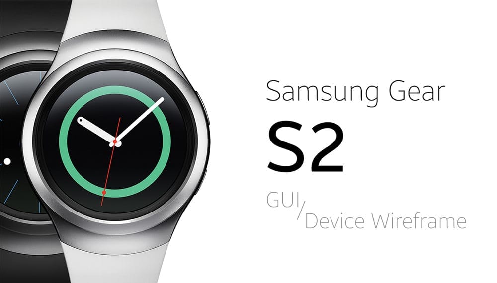 Samsung Gear S2 GUI & Device Wireframe PSD