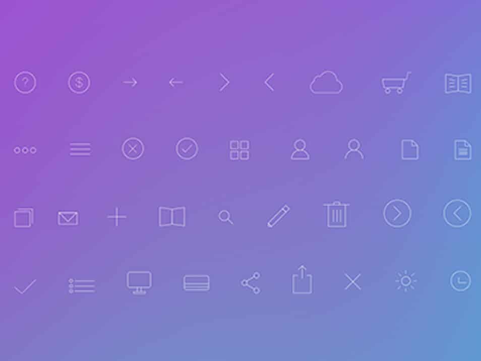 Simple Line Icons PSD