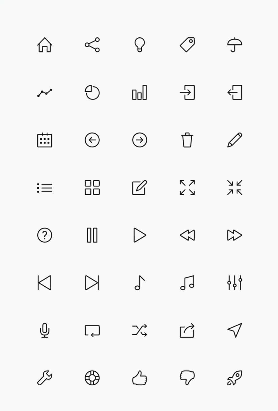 250+ Ultimate Collection of Free Line Icon Sets 40 Simple Line Icons Set Vol.2