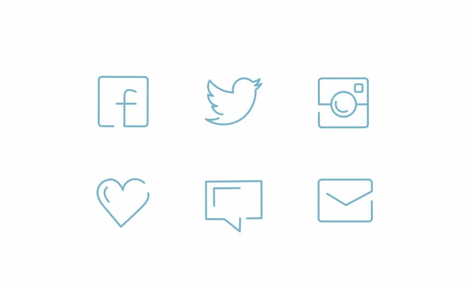 Social Line Icons Set