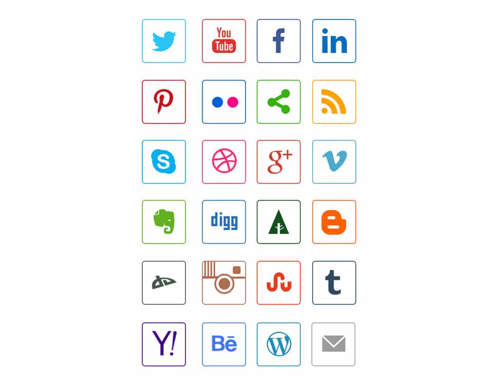 Social Media Line Icons