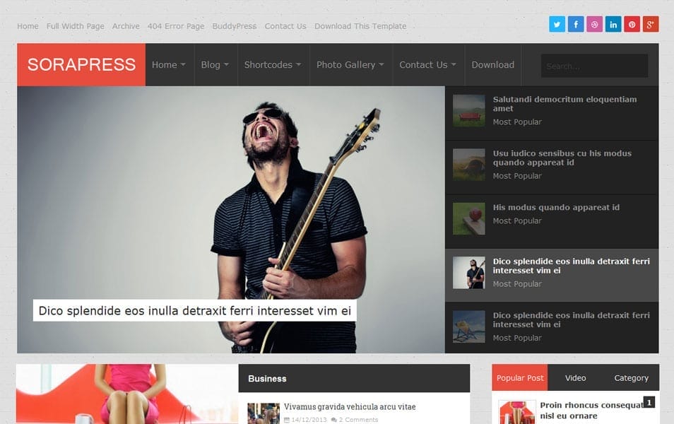 Sora Press Responsive Magazine Blogger Template