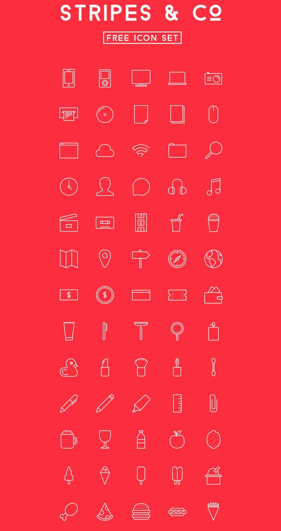 250+ Ultimate Collection of Free Line Icon Sets 186 Stripes & Co – Free icon Set