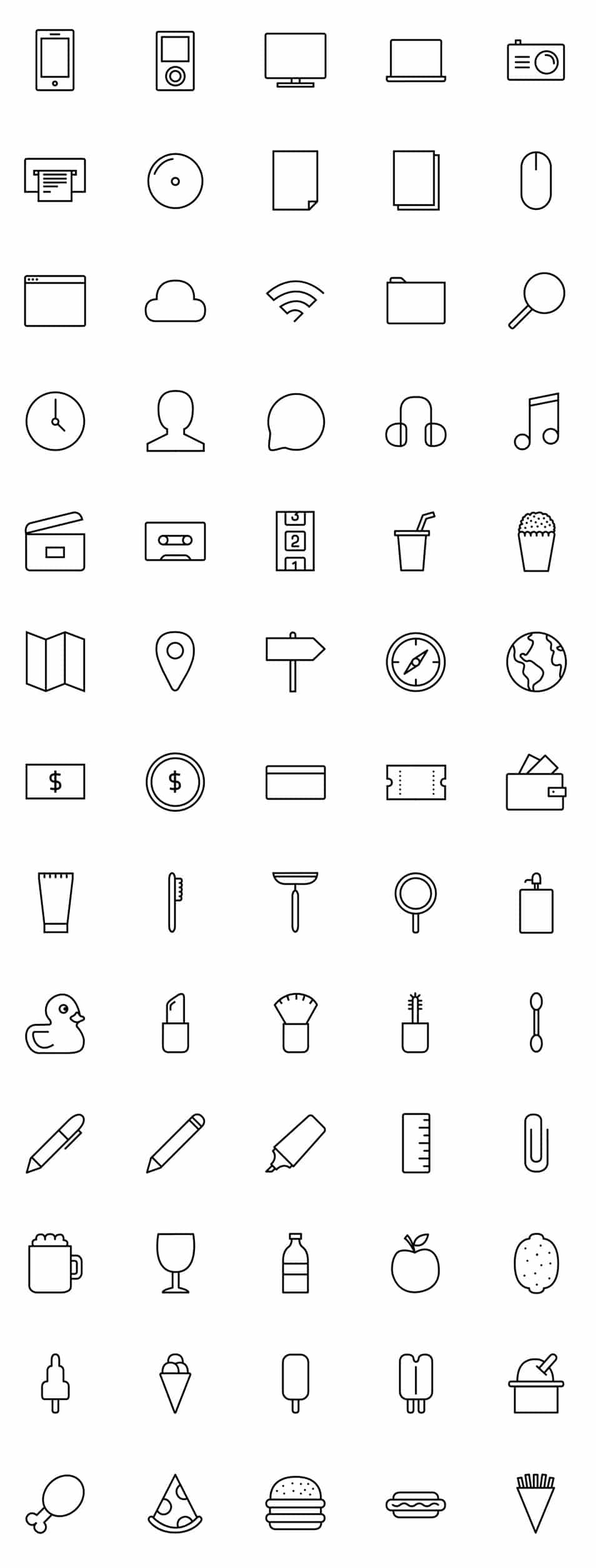 250+ Ultimate Collection of Free Line Icon Sets 86 Stripes & Co – A Line-Styled Icon Set (65 Icons)
