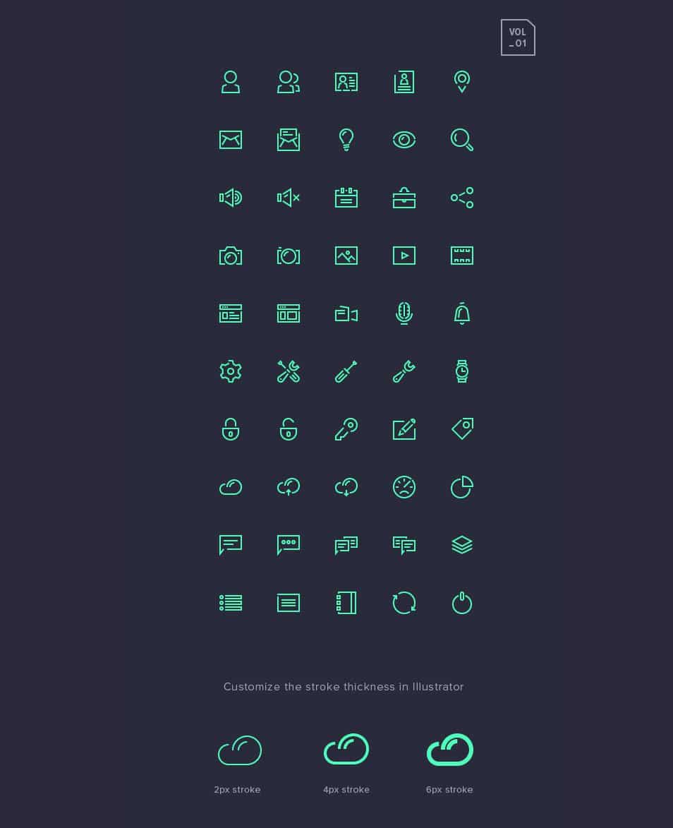 Stroke Gap Icons Set Vol.1