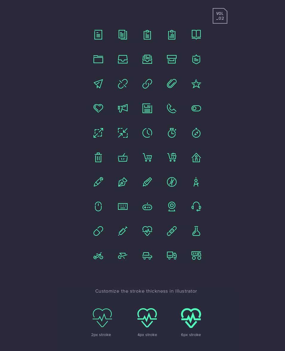 250+ Ultimate Collection of Free Line Icon Sets 64 Stroke Gap Icons Set Vol.2