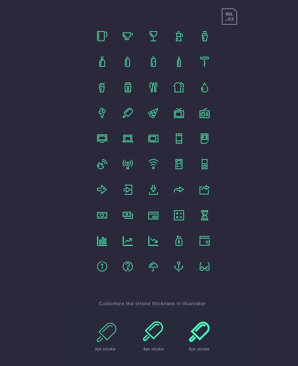 250+ Ultimate Collection of Free Line Icon Sets 63 Stroke Gap Icons Set Vol.3