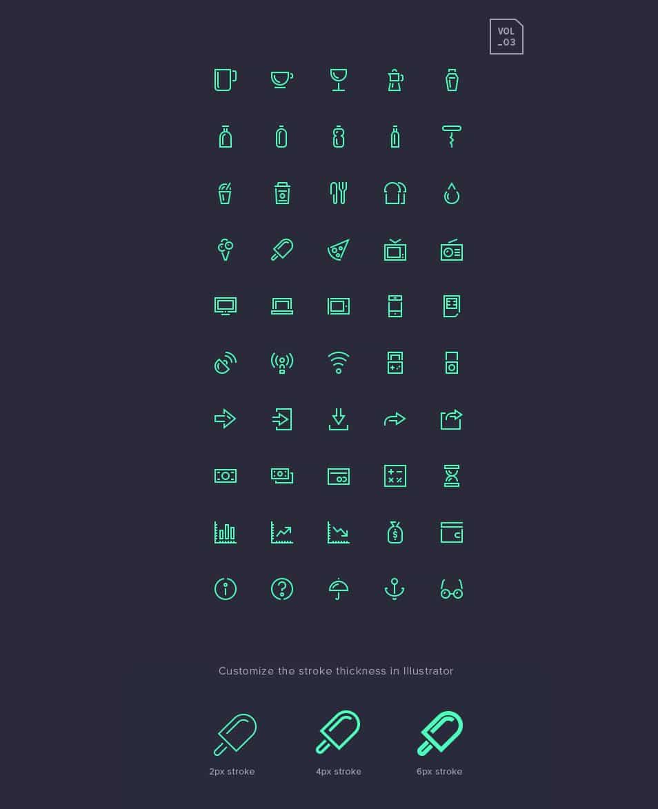 Stroke Gap Icons Set Vol.3