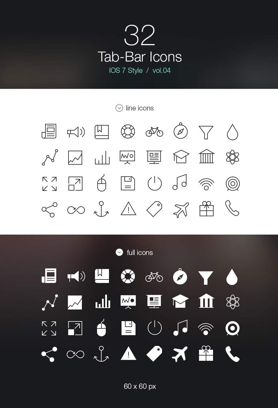 250+ Ultimate Collection of Free Line Icon Sets 13 Tab Bar Icons iOS 7 Vol4