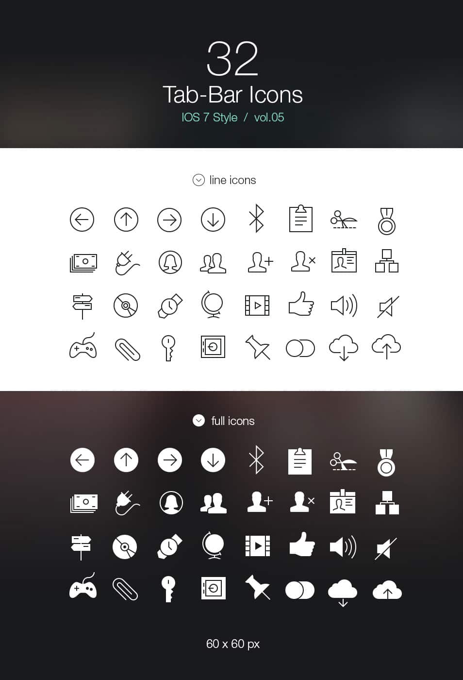 250+ Ultimate Collection of Free Line Icon Sets 11 Tab Bar Icons iOS 7 Vol5