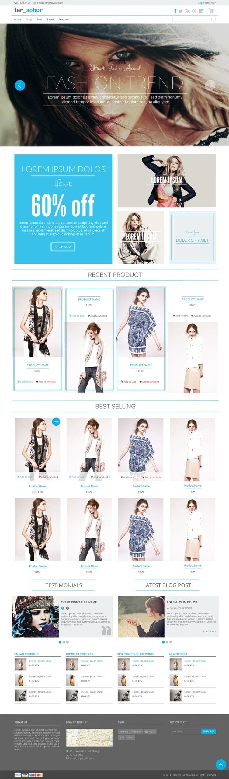 Latest Free Useful UI Elements PSD For E-commerce Websites 46 Tersohor E-commerce Template Free PSD