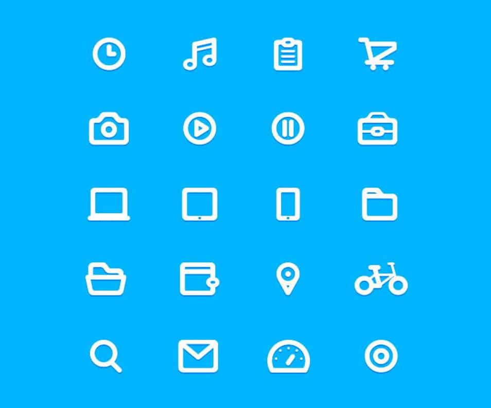 250+ Ultimate Collection of Free Line Icon Sets 188 The TWENTY Icon Set for Web Designers