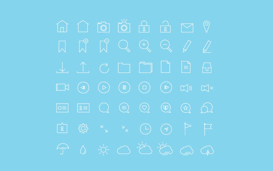 250+ Ultimate Collection of Free Line Icon Sets 36 Thin Stroke 56 Icon Set