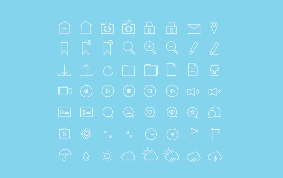 Thin Stroke 56 Icon Set