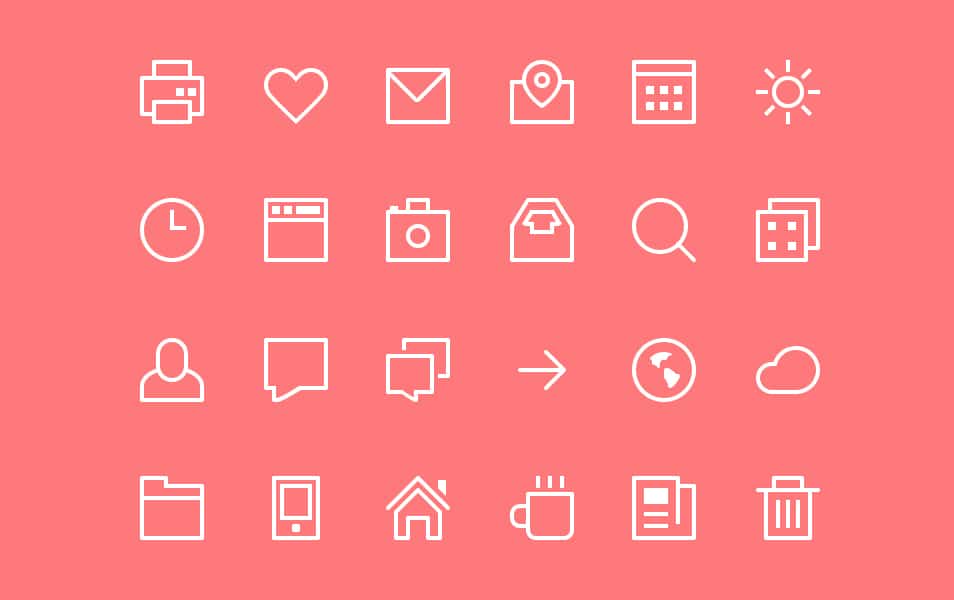 250+ Ultimate Collection of Free Line Icon Sets 55 Thin Stroke Icons