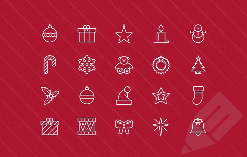 250+ Ultimate Collection of Free Line Icon Sets 197 Thin Vector Christmas Icons