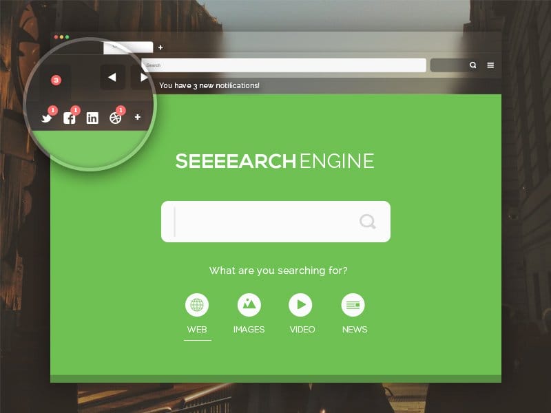 Transparent Browser Mockup PSD