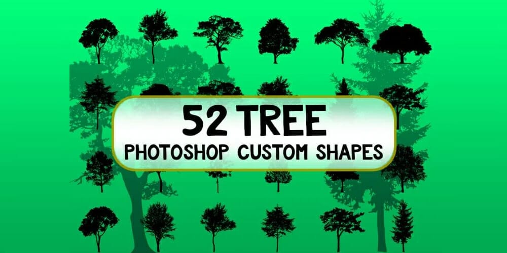 Collection of Best Photoshop Brushes 312 Tree Photoshop Custom Shapes