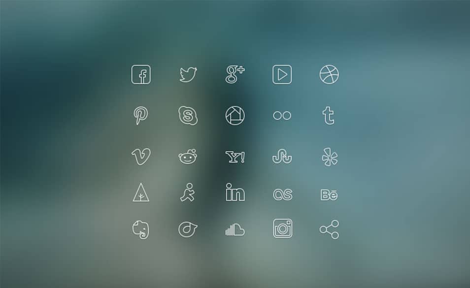 250+ Ultimate Collection of Free Line Icon Sets 118 Ultra-thin Social Media Icons