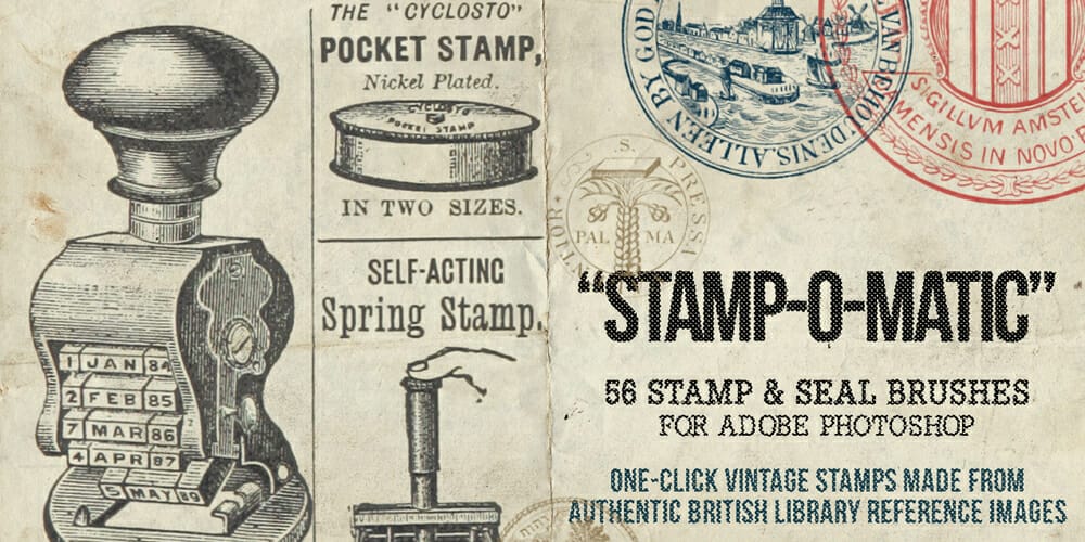 Collection of Best Photoshop Brushes 297 Vintage Stamps and Seals Brushes
