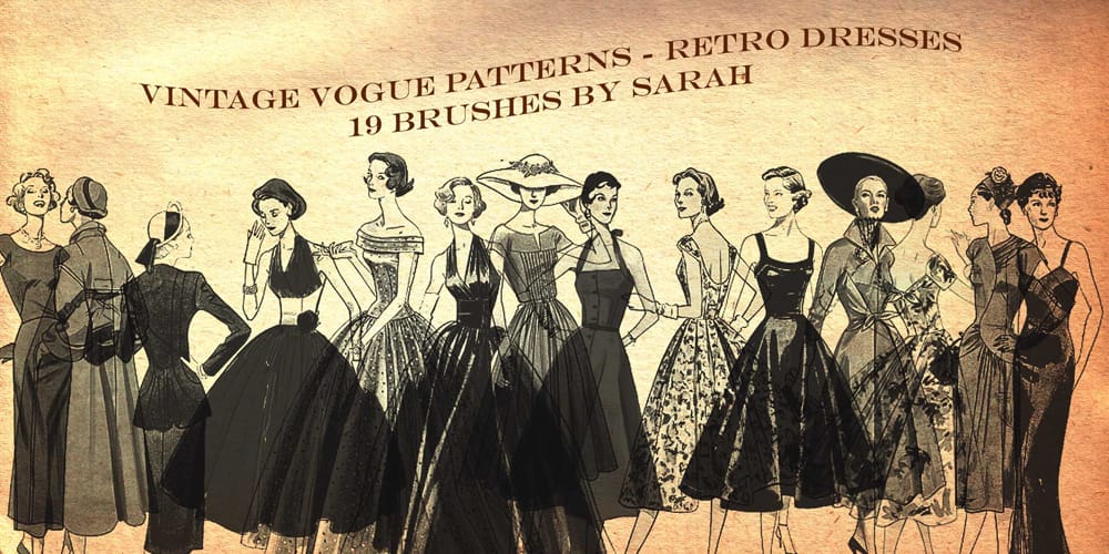 Collection of Best Photoshop Brushes 293 Vintage Vogue Brushes