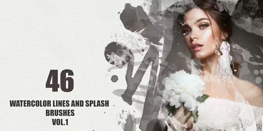 Collection of Best Photoshop Brushes 31 Watercolor Lines and Splash Brushes