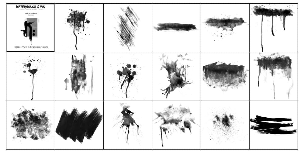 Collection of Best Photoshop Brushes 21 Watercolor and Ink Brushes