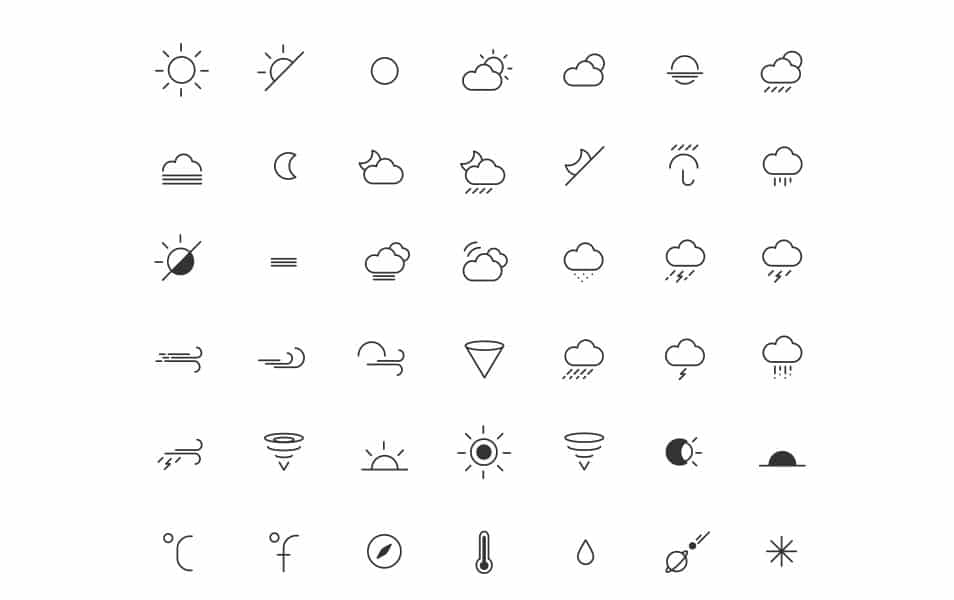 250+ Ultimate Collection of Free Line Icon Sets 125 Weather Icons 1