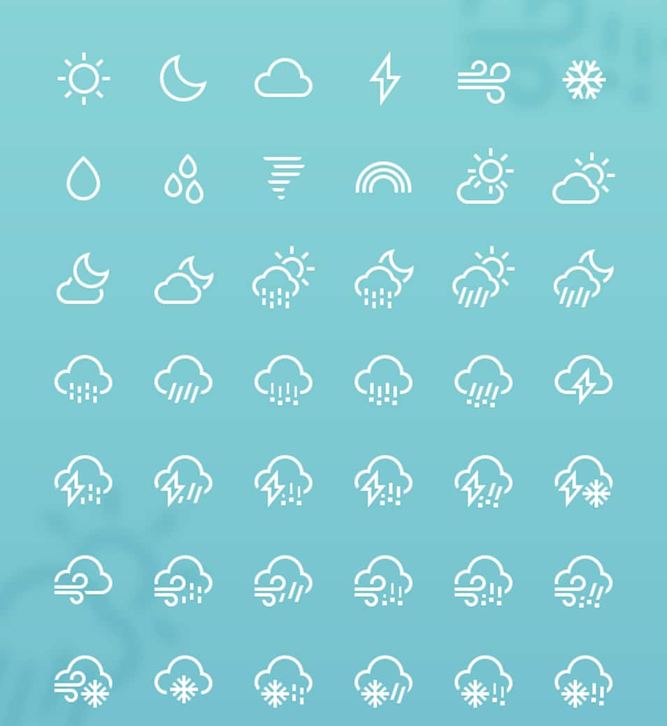 250+ Ultimate Collection of Free Line Icon Sets 130 Weather icons
