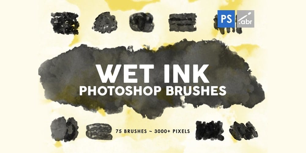Collection of Best Photoshop Brushes 203 Wet Ink Photoshop Stamp Brushes