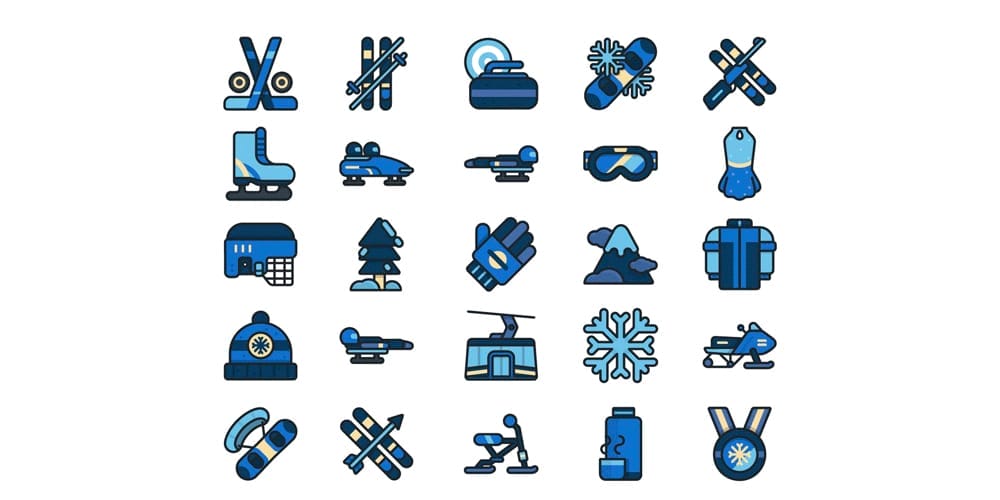 Latest Collection of Free SVG Icons & Illustrations 275 Winter Sports Icons