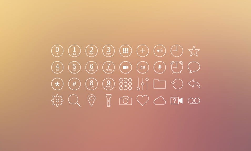 250+ Ultimate Collection of Free Line Icon Sets 3 iOS Styled Vector Icons & Buttons
