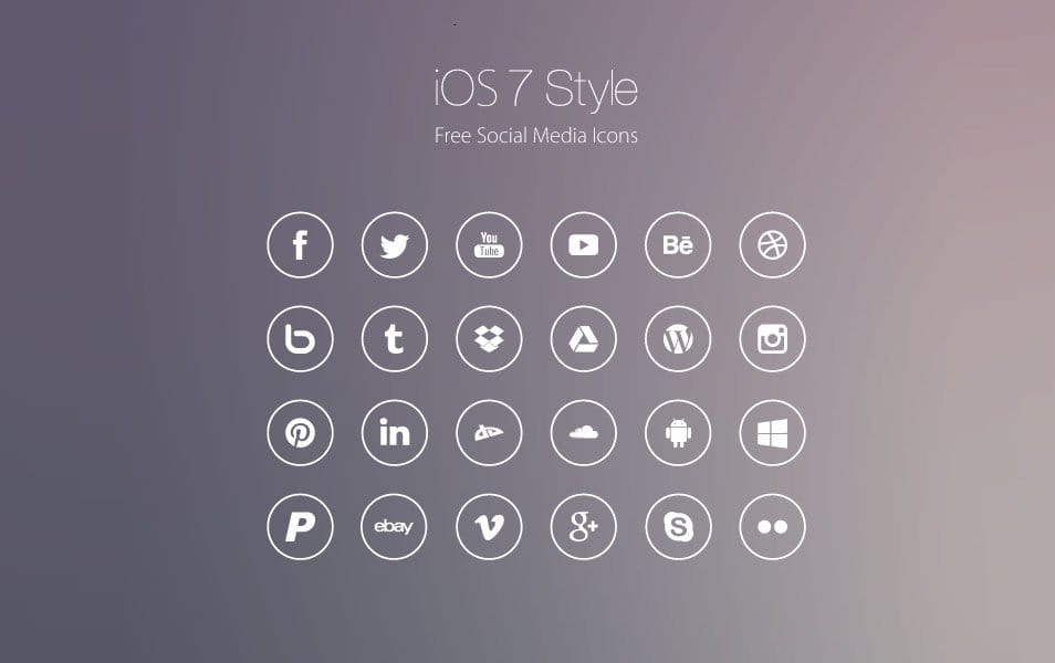 250+ Ultimate Collection of Free Line Icon Sets 112 iOS7 Style Social Media Line Icon set