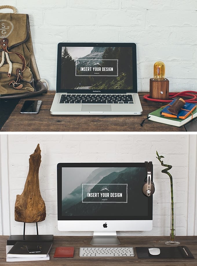 Free Workspace Mockup Design Templates 240 2 Hip Desktop Mock-ups