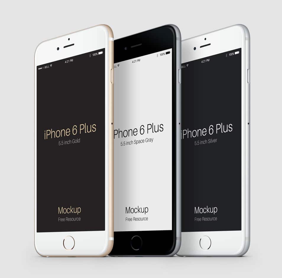 3-4 iPhone 6 Plus Psd Vector Mockup 2